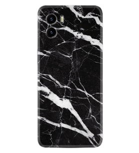 Vivo Y15S Y32 Y33S Y51 Y53S Kılıf Desemli Silikon Siyah Şerit Mermer 1318