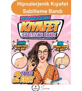 #ElbiseBandı Hipoalerjenik Kıyafet Sabitleme Bandı 2 Ebatlı Şeffaf 48 Adet Dekolte Abiye Gelinlik St