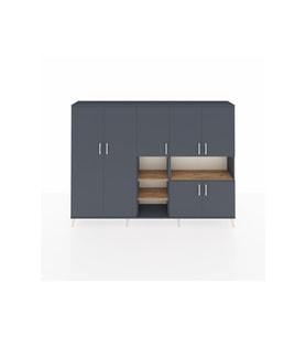Arges Dolap 13 Raflı 7 Kapaklı 220x30x163 Antrasit-Antrasit/Çam
