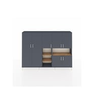 Arges Dolap 13 Raflı 7 Kapaklı 220x30x163 Antrasit-Antrasit/Çam