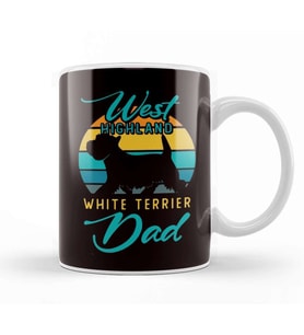 West Highland White Terrier Dad Dog Father Westie Dog Breed Kupa Bardak Porselen