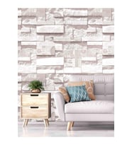Dreamwall Taş Duvar Desenli Silinebilir Tekstil Duvar Kağıdı (Çok Renkli)