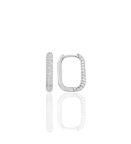Söğütlü Silver Gümüş rodyumlu zirkon taşlı trend küpe.