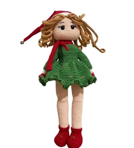Yeni Yıl Bebeği Vanilya Amigurumi Organik Oyuncak