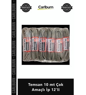 Özel Üretim Dayanıklı Sentetik Çamaşır İpi Bağlama Halatı Kaliteli Esnek Temsan 10 mt Çok Amaçlı İp