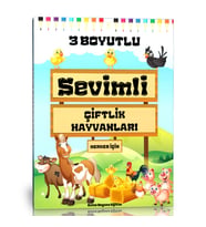 Sevimli Çiftlik Hayvanları Boyama Kitabı (3 Boyutlu)