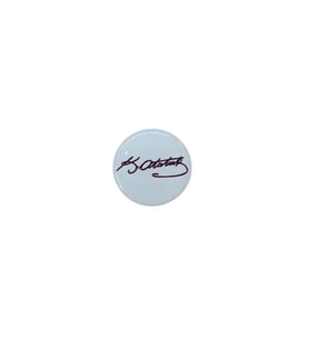 K.Atatürk İmzalı Yuvarlak Etiket Damla Sticker Siyah 3cm