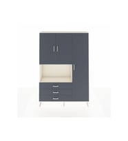 Arges Gardrop 7 Raflı 3 Çekmeceli 3 Kapaklı 132x30x195 Aytaşı-Antrasit