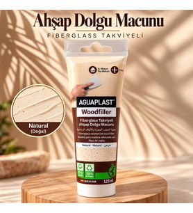 Ahşap Tamir Macunu NATURAL Parke Mobilya Masa Dolgu Çatlak Çizik Giderici Fiberglas 125 ML