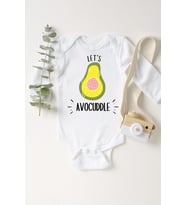 Unisex Bebek Beyaz Avocado Uzun Kollu Çıtçıtlı