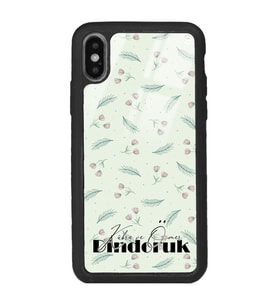 iPhone Xs Max Uyumlu Yeşil Yapraklı Tasarımlı Glossy Telefon Kılıfı