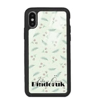 iPhone Xs Max Uyumlu Yeşil Yapraklı Tasarımlı Glossy Telefon Kılıfı