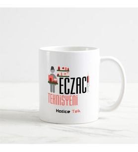 Eczacı Teknisyeni Kupa Bardak (2. Tasarım) (Beyaz)