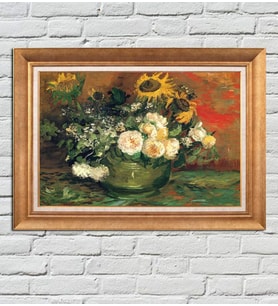 Altın Varaklı  Çerçeveli Paspartulu Tablo ndd1277 (Gold)
