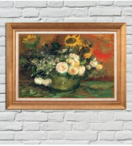 Altın Varaklı  Çerçeveli Paspartulu Tablo ndd1277 (Gold)