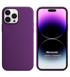 Microsonic Apple iPhone 14 Pro Kılıf Liquid Lansman Silikon Mor