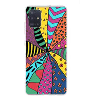 PrintiFy Samsung Galaxy A51 ile Uyumlu 1mm Slim Fit Retro Colors 4 Baskılı Şeffaf  Kılıf