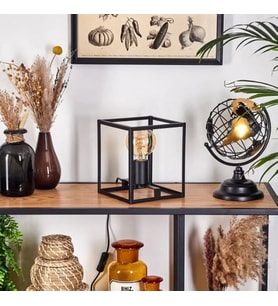 RİOLİGHT MODERN13, RETRO,VİNTAGE,RUSTİK SİYAH 1XE27 DUYLU KÜP METAL 20CMX20CM ABAJUR