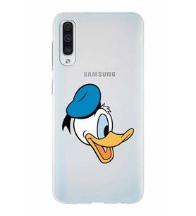 Samsung Galaxy A50  Kapak Donald Duck Tasarımlı Şeffaf Silikon Kılıf