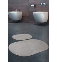 Rivora Krem 2'li Banyo Halısı Paspası Seti Kaymaz Tabanlı Makinede Yıkanabilir