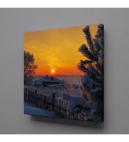 KARLI BİR GÜN DOĞUMU KANVAS TABLO 50x50cm (Karışık)
