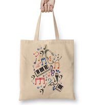 İyi Zıplayanlar Müzik Notları Ve Semboller Müzik Notolar Bez Çanta Uzun Saplı