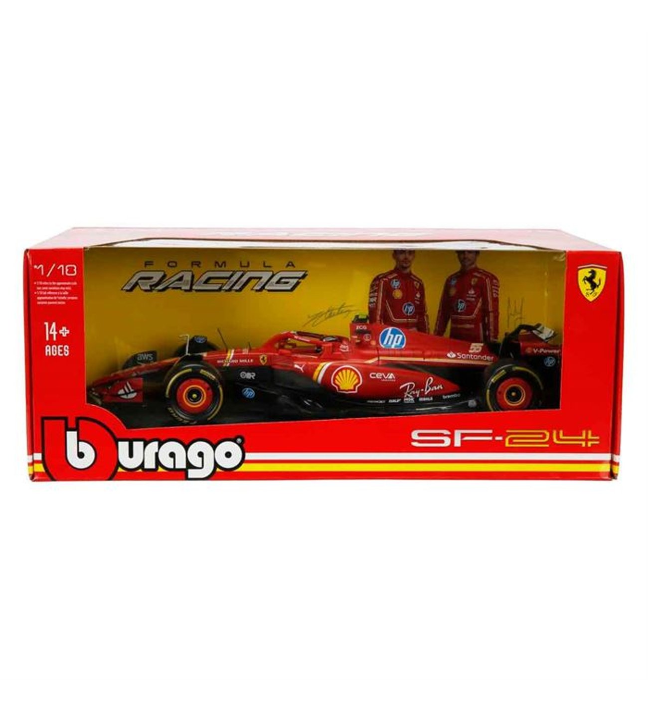 Burago 1:18 Ferrari SF-24 Formula 1 Yarış Arabası - 16-Charles