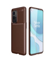 One Plus 9 Pro Kılıf Zore Negro Karbon Tasarım Silikon Kılıf (Kahverengi)