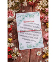 Yeşil Çiçekli Kartlı Marteniçka Dilek Bilekliği -  Jelatinli - Şans Bilekliği - 5 Adet - 9x14cm