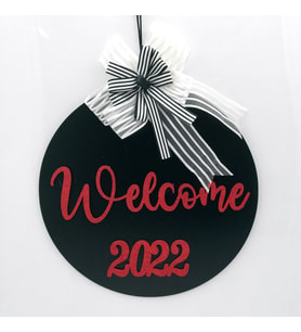 Lora Davet Yılbaşı Süsleri Welcome Kapı Süsü (1 Adet) Siyah - 16145