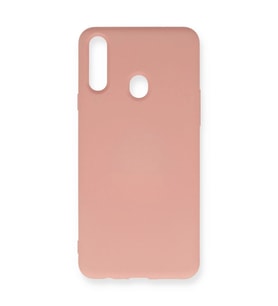 Samsung Galaxy A20s Kılıf Nano İçi Kadife Silikon - Pudra