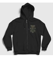 Presmono Unisex Siyah Viking Machine Head Fermuarlı Kapüşonlu Sweatshirt 162471tt