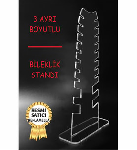 Model2 Dekoratif Şık Bileklik Standı Takı Aksesuar Organizeri Pleksi Teşir Standı (Şeffaf)