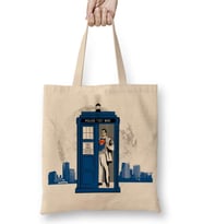 Süpermen Tardis Bez Çanta Uzun Saplı