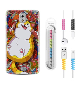 Samsung Note 3 4 5 8 9 20 Ultra 10 Lite Kılıf Kablo Koruma Spiral Silikon Tombul Kedi 1739