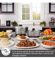 Karaca Quick and Safe İndüksiyon Tabanlı Düdüklü Tencere Seti 4+6 Lt
