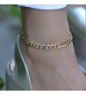 Gurmet Gold Rose ve Gold Kaplama 925 Ayar Gümüş Halhal