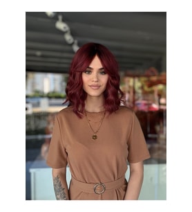 Kızıl Perçemli Dalgalı Kısa Peruk