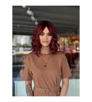 Kızıl Perçemli Dalgalı Kısa Peruk