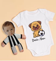 BK Kids Kişiye Özel Fotoğraflı Bebek Yastık ve Bebek Body Zıbın Hediye Seti - Model 3.2