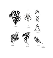 Tribal Modeller Geçici Dövme Şablonu Seti Sadece Desen