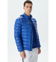 Lacoste Synthetic Fill Jacket Gizlenebilir Kapişonlu Şişme Erkek Mont Mavi