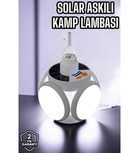 Güneş Enerjili Solar Aydınlatma Kamp Çadır Lambası Şarjlı Ampül Led Şarjlı El Feneri Işıldak