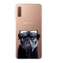 PrintiFy Samsung Galaxy A7 2018 ile Uyumlu 1mm Slim Fit Köpek 3 050f Baskılı Şeffaf  Kılıf