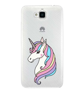 Huawei Y6 Pro Uyumlu Kapak Unicorn Tasarımlı Şeffaf Silikon Kılıf