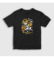 Presmono Unisex Çocuk Siyah Zenitsu V2 Anime Demon Slayer Kimetsu No Yaiba T-Shirt 309241tt