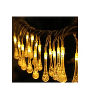 10 Led 2 Metre Sarı Kristal Su Damlası Güneş Enerjili Led Işık Solar Bahçe Ağaç Lamba Aydınlatması