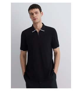Mavi M0612654-900 Şerit Detaylı Black Polo Yaka Tişört Erkek Tişort