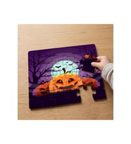 Cadılar Bayramı - Balkabakları Tasarımlı 24 Parça Ahşap Çocuk Puzzle