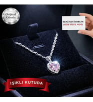 925 AYAR GERÇEK GÜMÜŞ KADIN KOLYE , IŞIKLI KUTUDA